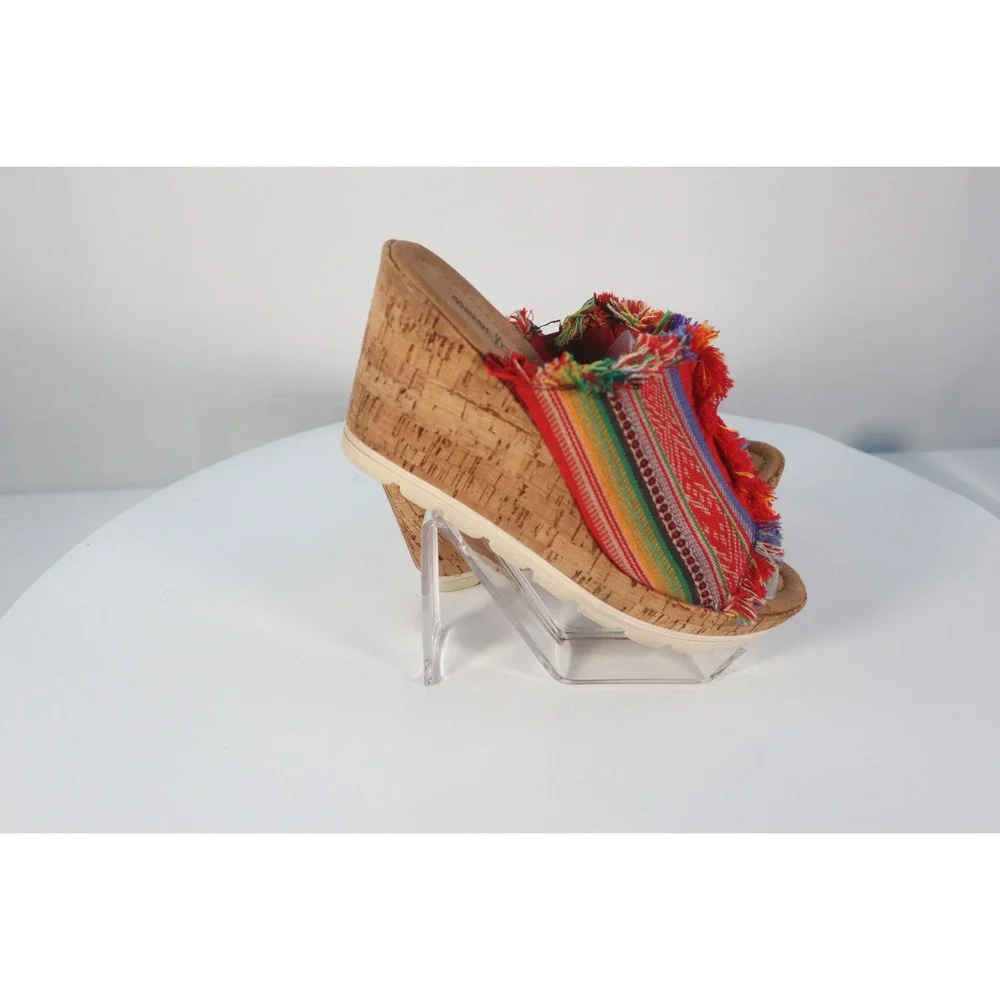 Minnetonka‎ Womens Multicolor york wedge slip on shoe Size 7.5